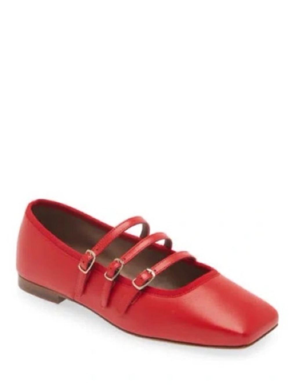 MANSUR GAVRIEL Lambskin Mary Jane Flats - Poppy